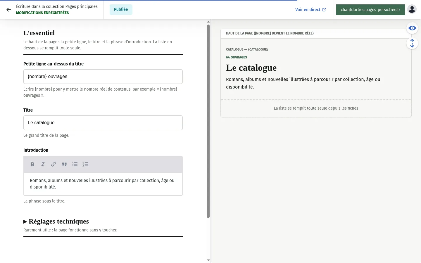 Fiche Catalogue avec son aperçu